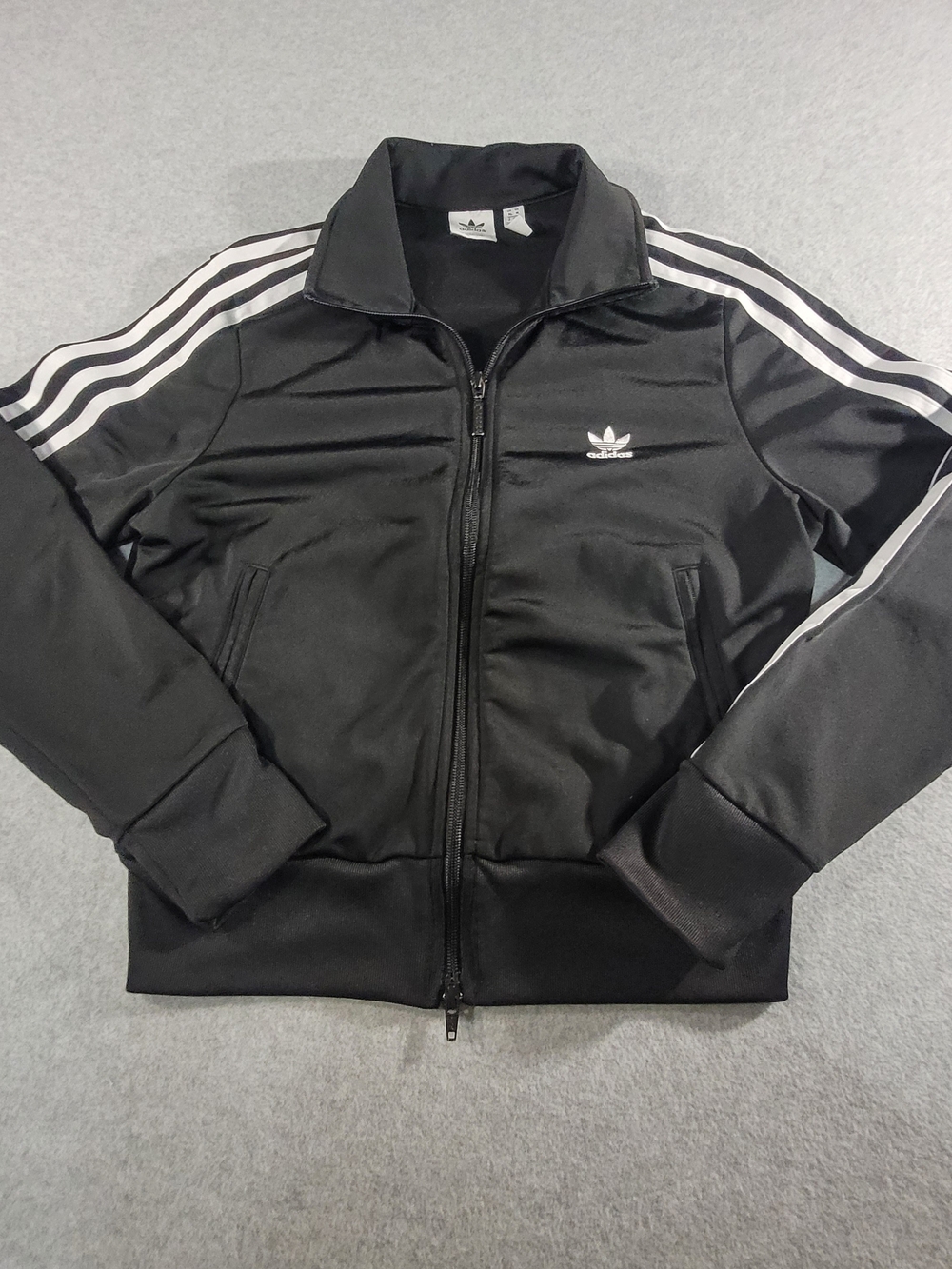adidas Black Jacket with White Three-Stripe Accents